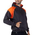 Mens Shoulder Contrast Panel Hoodie